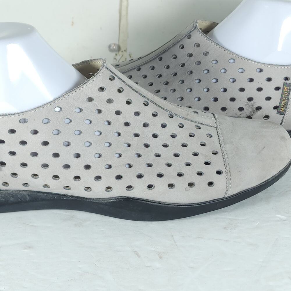 MEPHISTO Women’s Clemence US10 Light Gray Nubuck Perforated Comfort Shoes - Picture 15 of 16